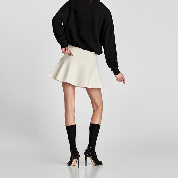 Zara Skirts Nwt Zara Ecru White Knit A Line Mini Skirt Poshmark